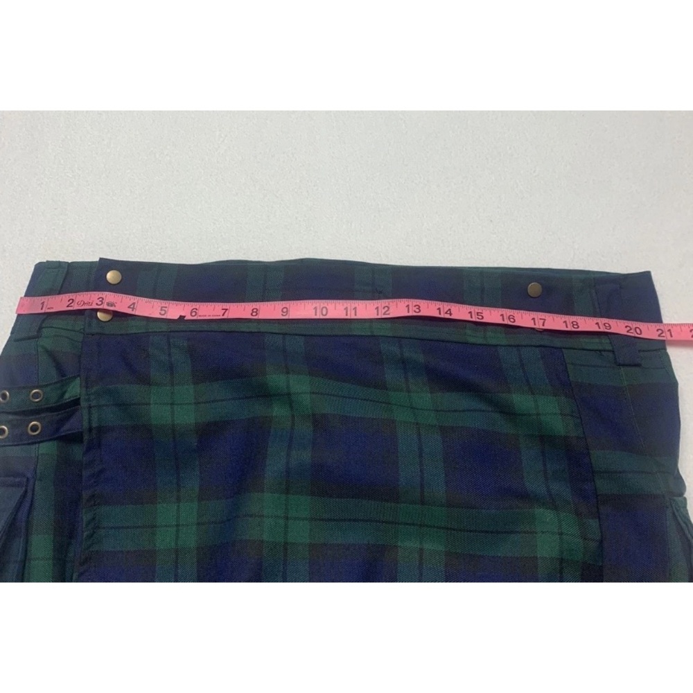 Scottish Kilt Mens 2X Blackwatch Tartan Plaid Highland Buckle Cargo Celtic Punk - Picture 8 of 11